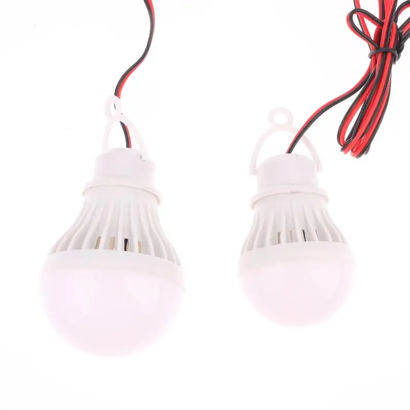Led Light Bulb DC 12V 3W 5W 7W With 1.2M Wire Led Lamp Camping Light With Wire Clamp Easy Installation