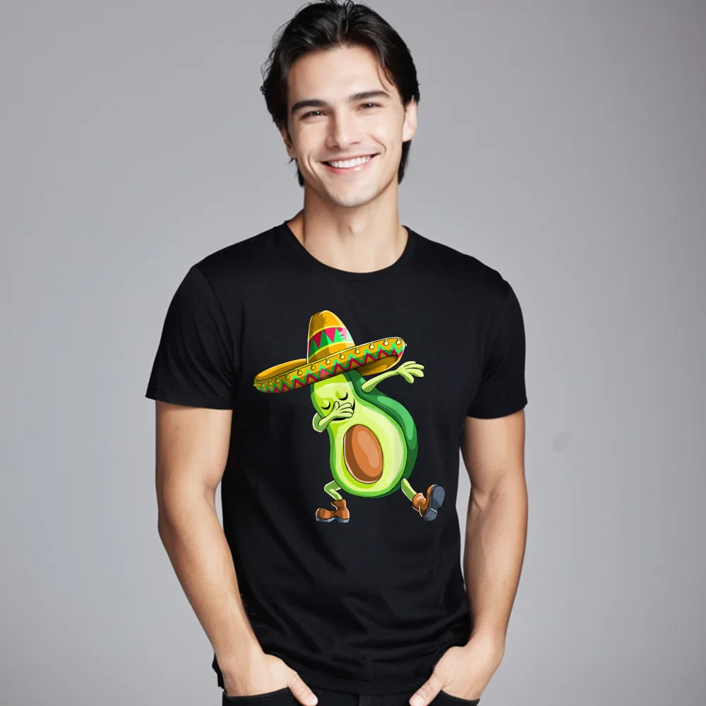 Hip hop Cinco de Mayo Dabbing Avocado Mens T-Shirt Funny Lovers Day Short Sleeve O-Neck All Cotton Tees Letter T-shirts