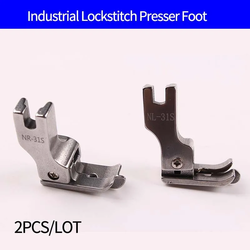 

2 PCS NR-31S NL-31S Right Left Stitch in Ditch Guide Presser Foot for Pack Waist Collar Hidden Invisible Industrial Lockstitch