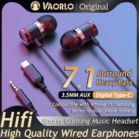 New 7.1 Surround Stereo Wired Headset 9D HIFI Heavy Bass Earphone 3.5MM AUX/Type-C Digital Chip Compatible with iPhone15/Samsung