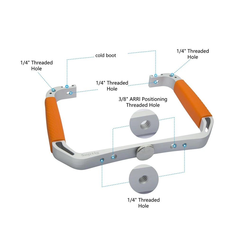 جهاز الغوص تحت الماء مثبت على الحذاء البارد ، مصباح فيديو ليد مقاوم للماء ، 164 قدمًا ، 50 مترًا ، GoPro Hero ، 12 ، 11 ، DJI Insta