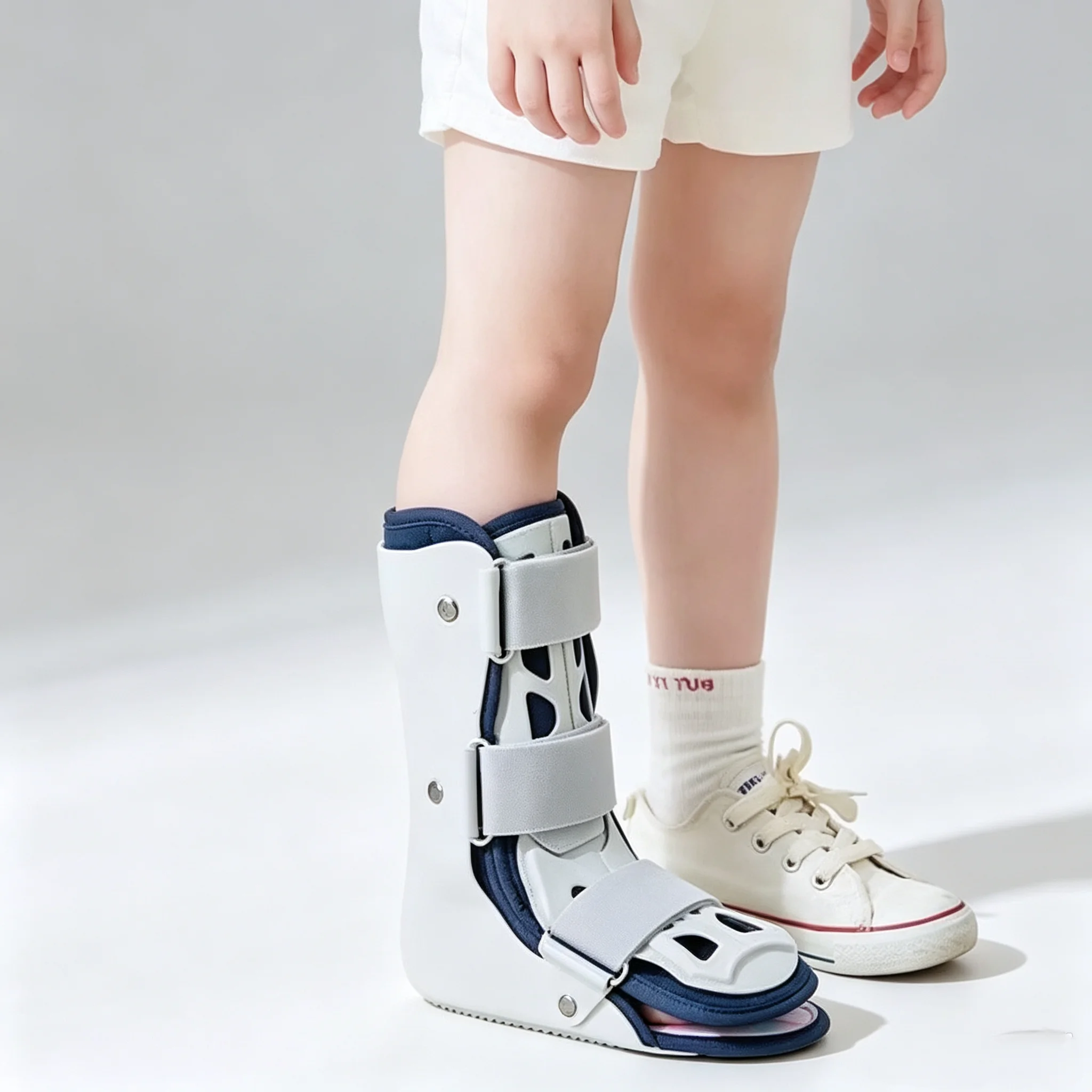 Breathable Adjustable AFO Brace Drop Foot Support Splint-Kids Medical Ankle Orthosis-For Fracture Support Relieve Pain
