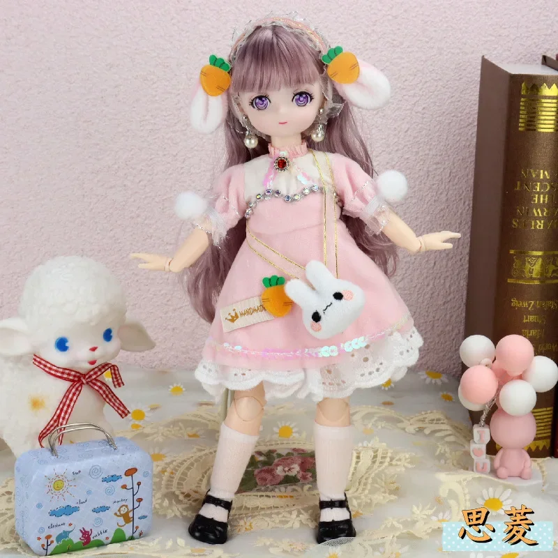 

USER-X 30cm Cute Doll anime Girl Comic Face 6 points BJD Children's Toy Doll Little Princess Kawaii