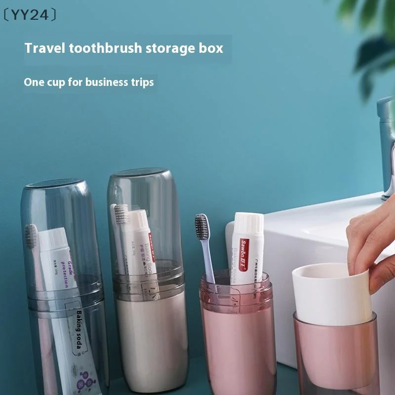 〔YY24〕4 szt. Kubek podróżny do przechowywania, przenośny kubek na szczoteczkę do zębów, domowy cylinder do przechowywania szczoteczek do zębów, zestaw podróżny do mycia w domu