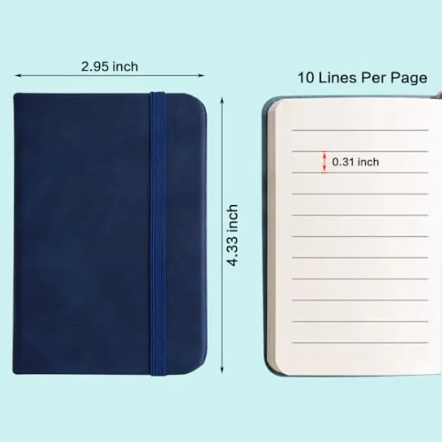 4 عبوات من دفاتر الملاحظات الصغيرة بجيب 800 صفحة مبطنة بغلاف مقوى دفاتر ملاحظات صغيرة للعمل والسفر مقاس 3 × 4.33 بوصة دفتر ملاحظات بجيب سميك ممتاز