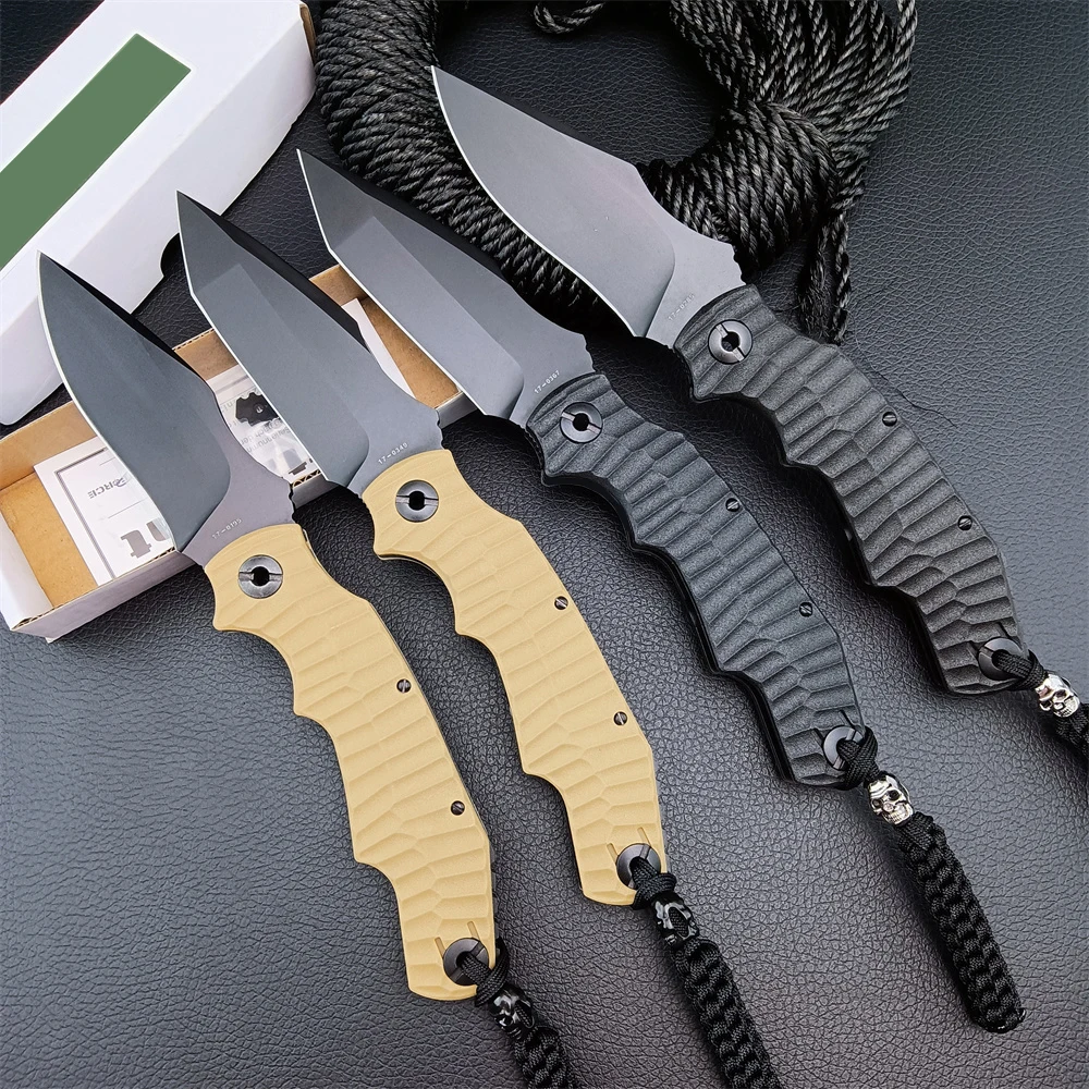 

Pocket Folding Knife D2 Drop / Tanto Point Blade G10 Handle Fliper Knife Outdoor Hunting Survival Military Tool with Lanyard