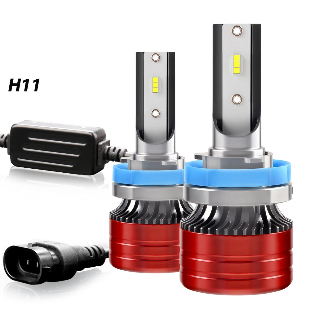 Car Led headlights 9006 H11 Hi/Lo Beam 900% Brightness 6500K 3570 CSP Chips 40000LM Turbo Fan LED Headlamp Real 1:1 Mini Size