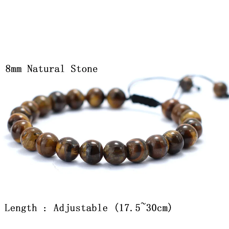 8mm Natural Stone Bracelet For Men Handmade Weaven Thread Braclet Boyfriend Gift Tibetan Buddhist Rosary Beads Braslet Pulseira