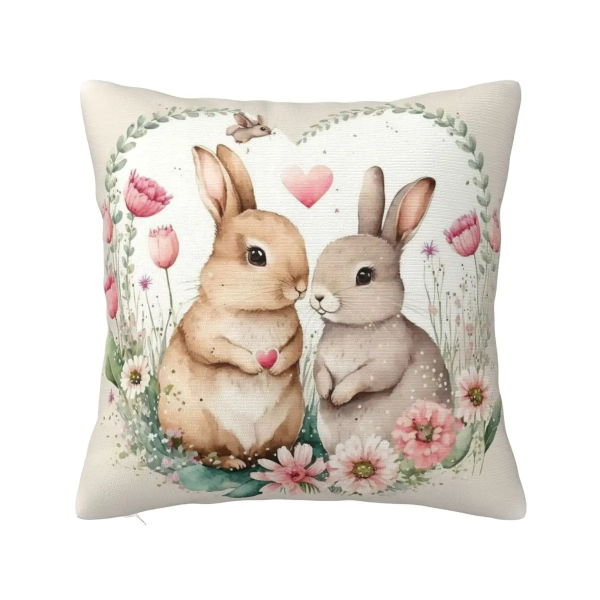 

Bunny Easter Eggs Flowers Pillowcase Soft Polyester Cushion Cover Decoration Throw Pillow Case Cover Bedroom Dropshipping 40*40