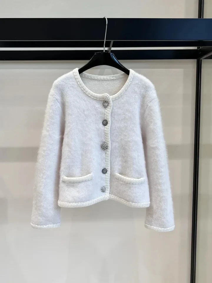 

2023FW Autumn New Women Fashion Luxury High Quality Mohair Sweater Cardigans for Female