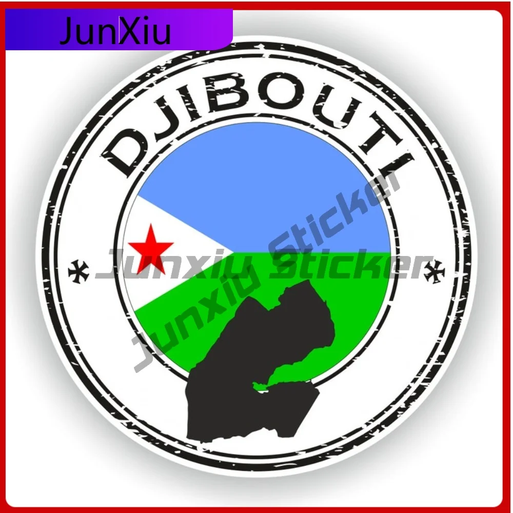 

Djibouti Seal Sticker Round Flag Creative Vinyl Decal Waterproof Decorative for Car Laptop Trolley Case Motorcycle Helmet