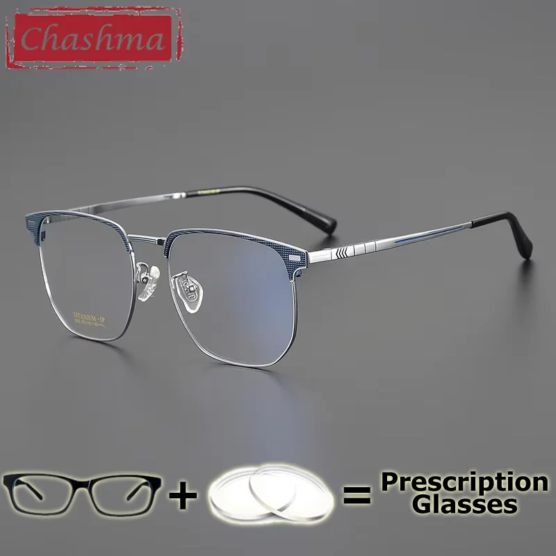

Chashma Prescription Glasses Pure Titanium Reading Men Eyeglasses Frames Light Myopia Luxury Fashion Student Anti Fatigue Lenses