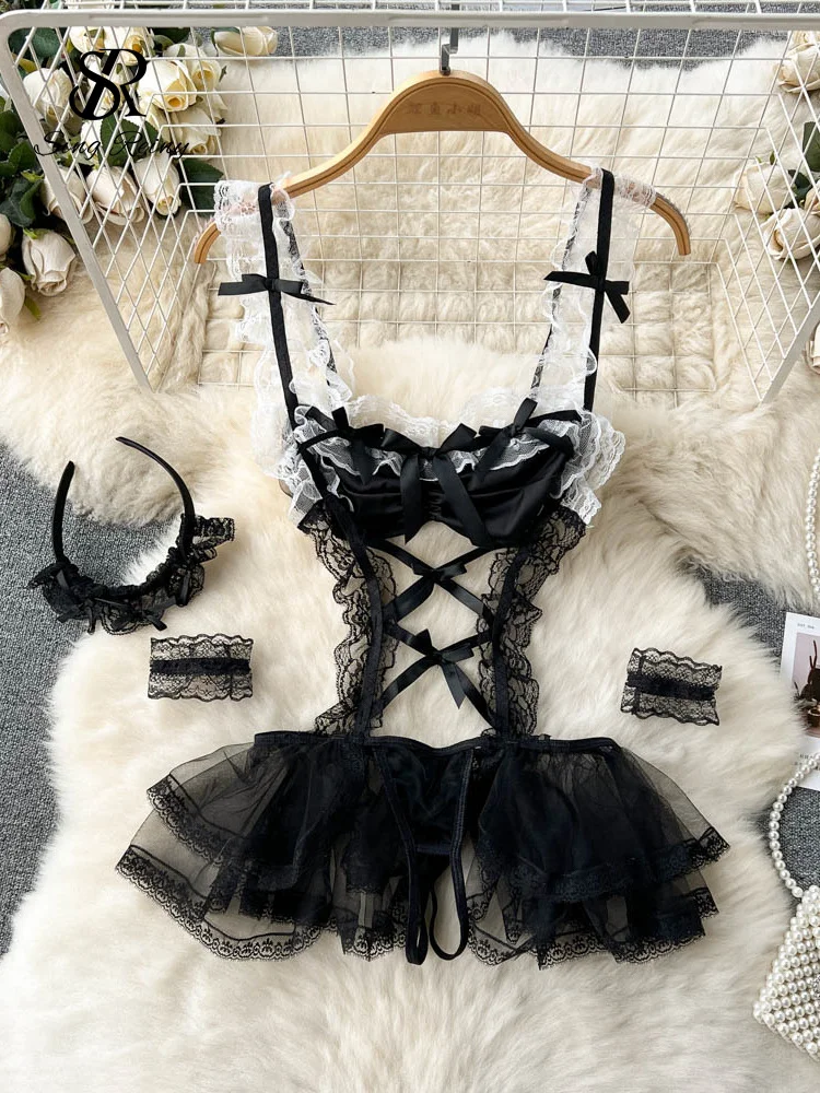 

SINGREINY 2023, кружевное эротическое белье, боди, женские тонкие комбинезоны с оборками и открытой спиной, порно, сетчатые прозрачные сексуальные комбинезоны с открытой промежностью