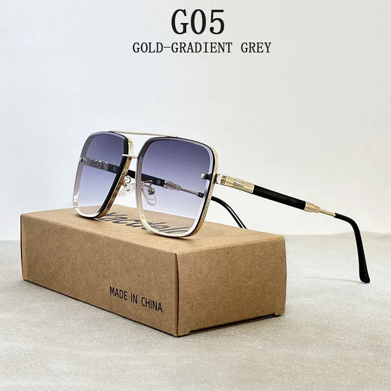 Quadratische Sonnenbrille für Männer 2024, Vintage-Mode, Brille, Luxus-Retro-Sonnenbrille, Damen, trendige Urlaubs-Sonnenbrille, Gafas De Sol Hombre – Detail 5