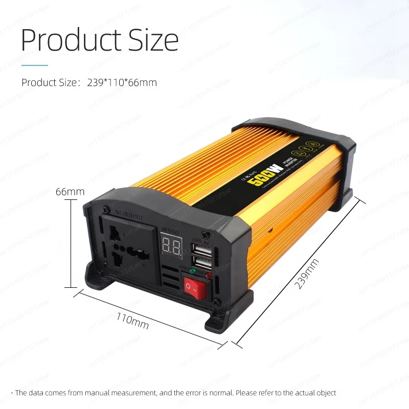 500W Digital Display Car Power Inverter Factory Sale Home Inverter 12V 230V DC AC Battery Voltage Modified Sine Wave 50Hz Output - view 5