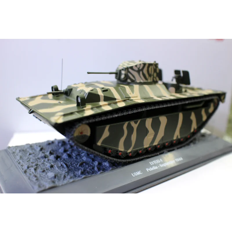 1:43 escala trovão tanque anfíbio lvt (a) peleliu 1944 segunda guerra mundial veículo de assalto modelo de carro brinquedo colecionável presente lembrança