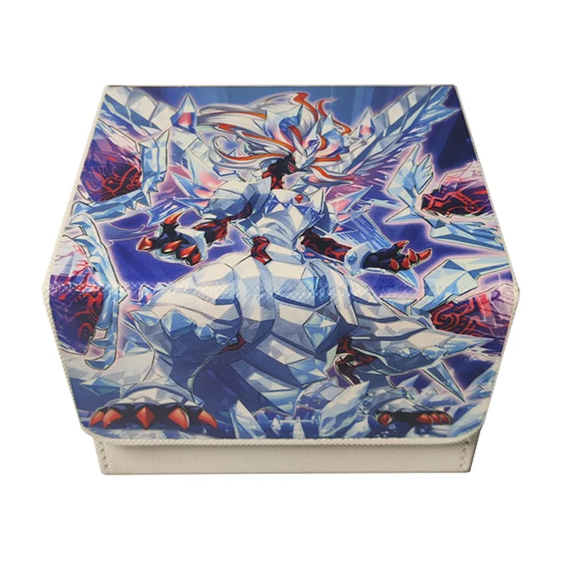 

Diy Self Made Yu-Gi-Oh! Mirrorjade The Iceblade Dragon Card Storage Box Ygo Leather High-End Card Storage Box Anime Cards Gift