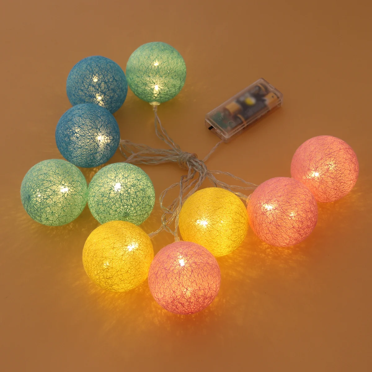 

Festival 2m 10 Lamp LED Light String Candy Colorful Cotton Thread Ball for Christmas Party Decor Light String LED