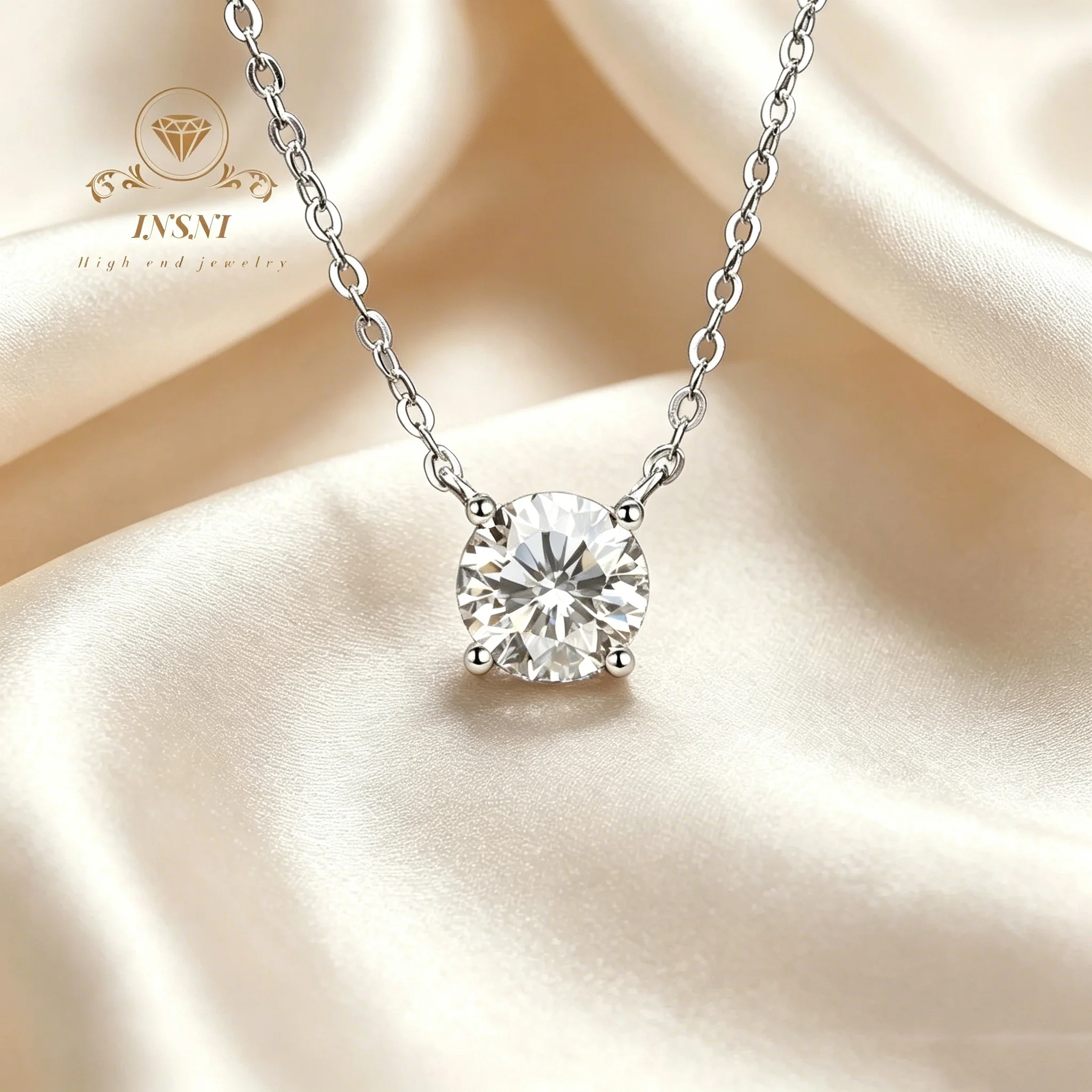 

1-5CT D-Color Stunning Moissanite Lock Collar Chain S925 PT950 Plated 4 Claw Setting Certified Luxury Minimalist Jewelry Gift
