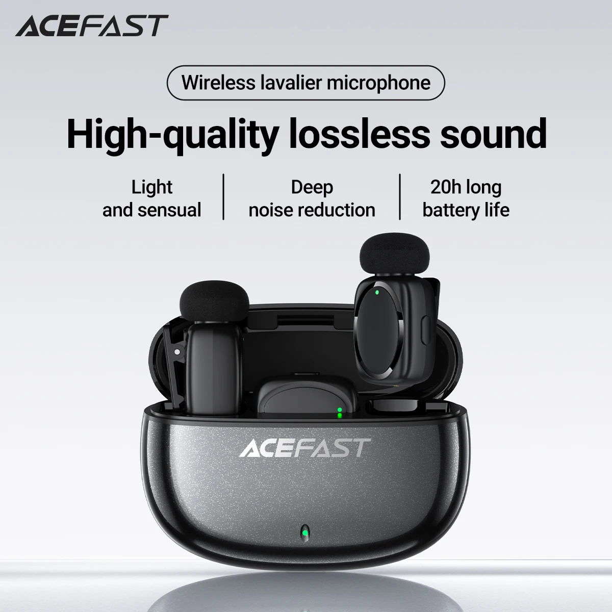 

ACEFAST Wireless Lavalier Microphones USB C For iPhone 16 15 Android Deep Noise Cancellation Voice Changer For Video Recording