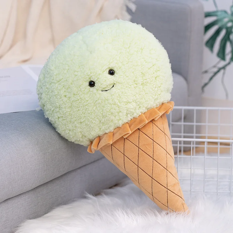 Simulation Ice Cream Plush Toy Kawaii Plushie Dessert Food Stuffed Soft Kids Toys Pillow Chair Cushion Room Decor Kids Gifts