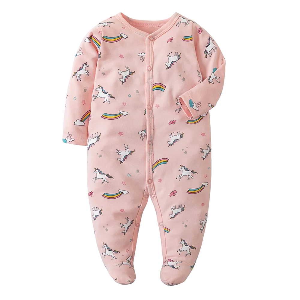 Newborn Infant Baby Clothes Cute Toddler Jumpsuits Boys Girls Long Sleeve Bodysuits Outfits