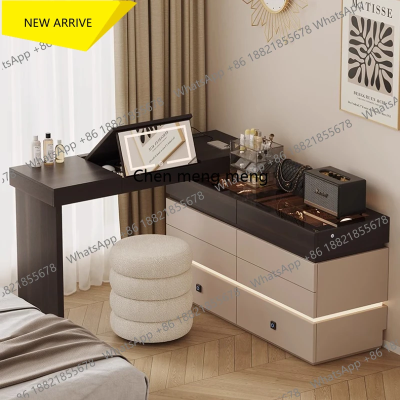D178 Glass Top Computer Dressing Table Jewellery Gadget Fashionable Makeup Dressing Table Stool Modern Penteadeiras Rome Furnitu