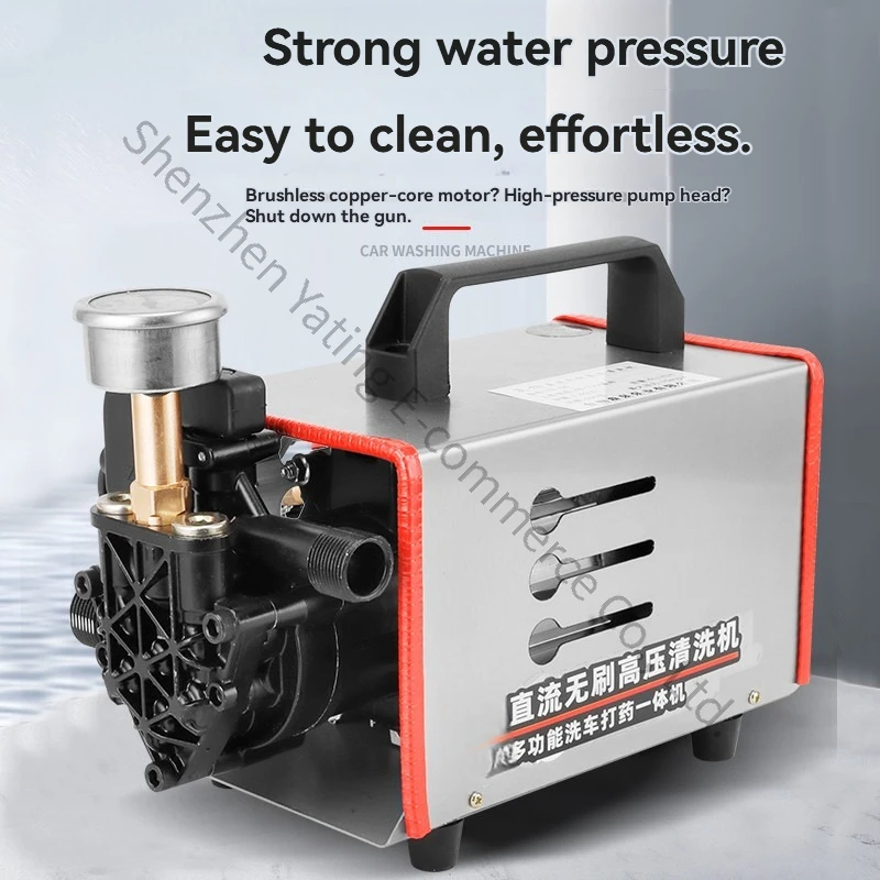 Brushless High Pressure Car Washing Machine 24v48V72V Household Cleaning Truck Electric Vehicle Mobile Door-to-door Car Machine