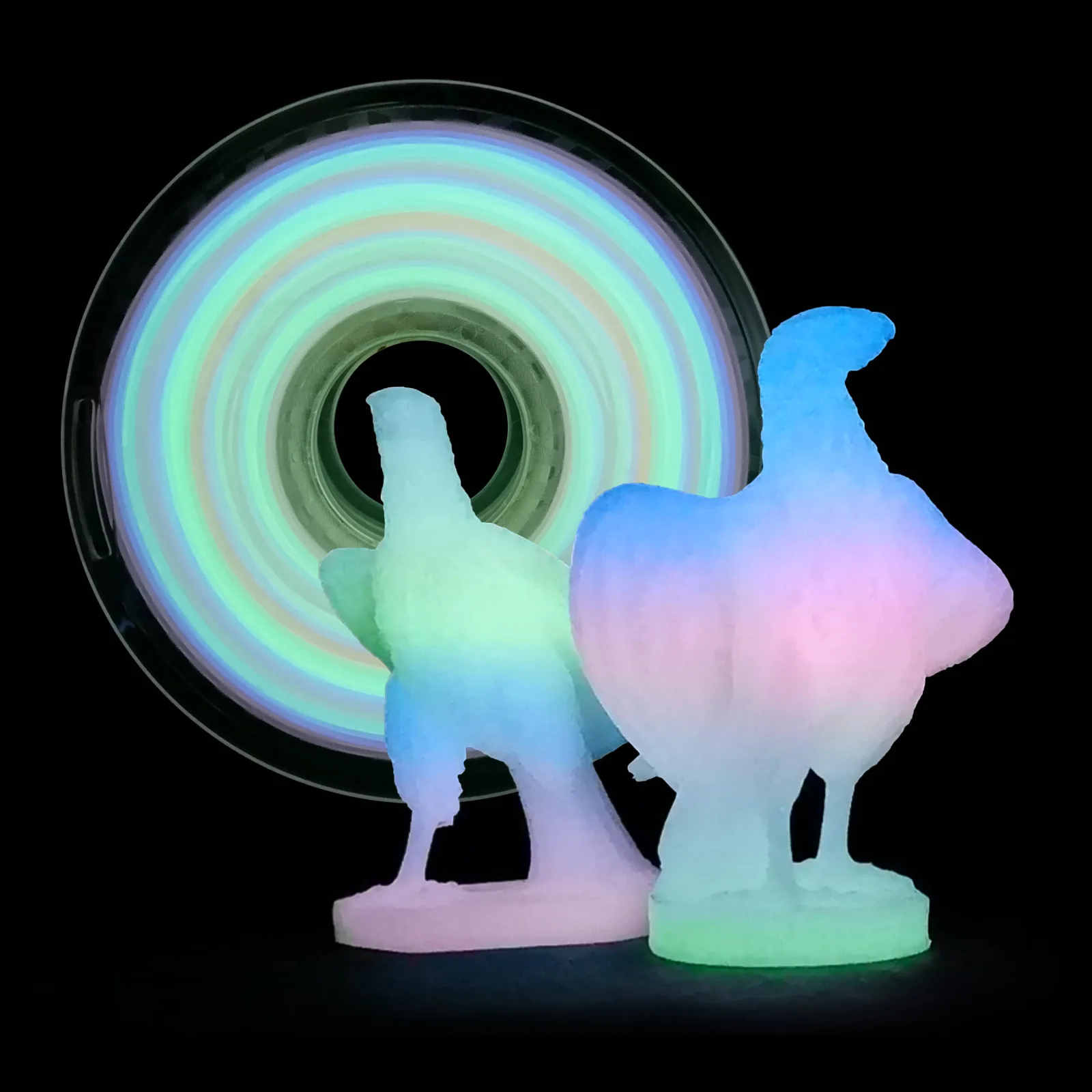 1kg 1.75mm PLA 3D Printer Filament Glow in Dark Rainbow Multicolor No Clogging Smooth Printing 3