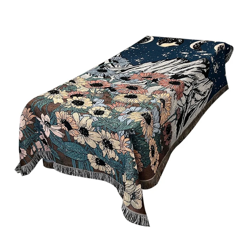 

1 PCS Boho Throw Blanket Geometric Abstract Tapestry Flower For Leisure Sofa Cover Sofa Towel