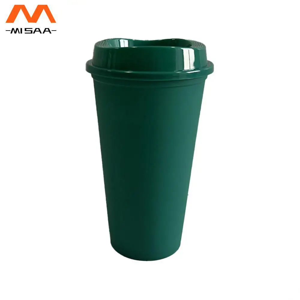 Coffee Cup Reusable Solid Color Plastic 473ml Drinkware Travel Water Drink Mug Portable Eco-friendly 16oz Teaware Coffee Mugs