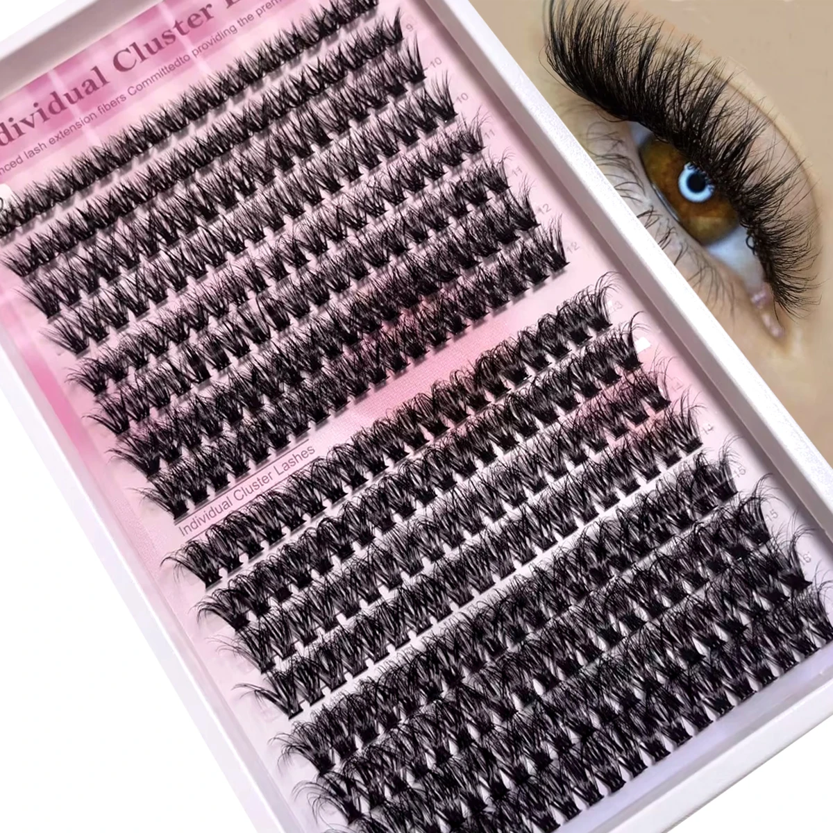 HBZGTLAD 30D-80D 3D Nerz-Wimpern Wimpernverlängerung Natürliche Einzelwimpern Russisches Volumen-Wimpern-Make-up Cilia Cili