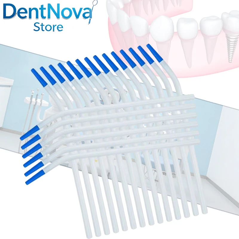 

40pcs Disposable Suction Tube Long Slim Type Dental Suction Tips Saliva Ejector Adaptor Clinic Use