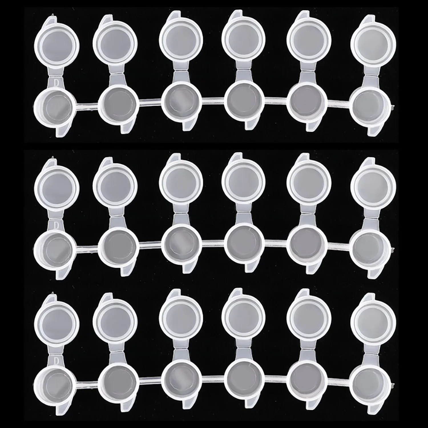 10Strips Empty Paint Pot 3ml 5ml Empty Acrylic Mini Paint Container Strips Storage Container with Lids for Arts and Crafts Paint