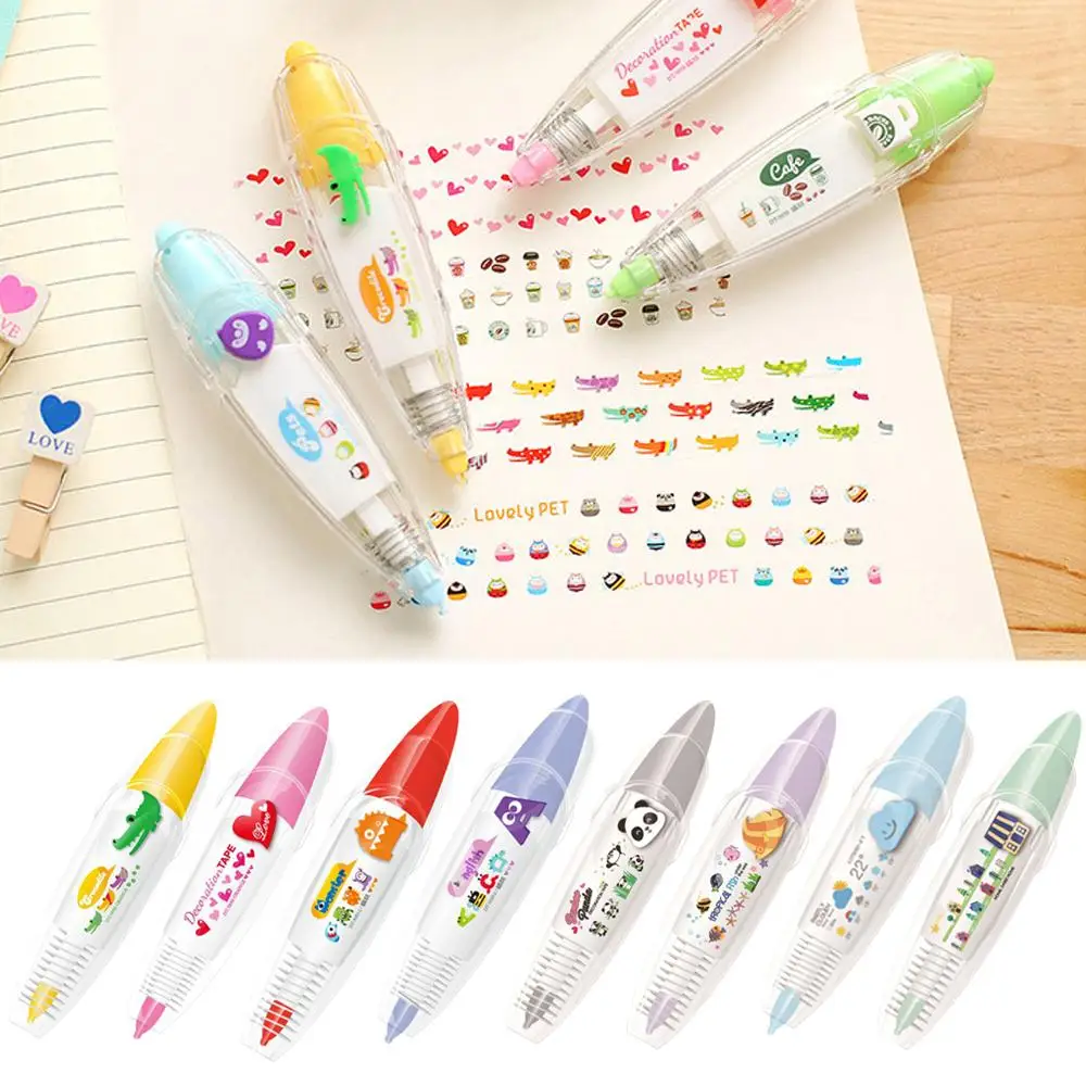 

Cartoon Correction Tape Decorative Press Type Decorative Pen Tape Stickers For Scrapbooking Greeting Card Decor Students Re Z8M1
