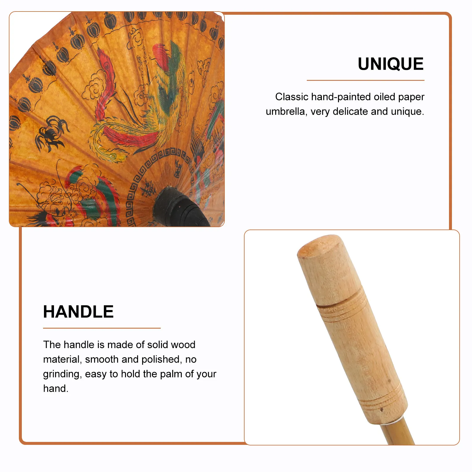 1Pcs Hand-Painted Oil-Paper Umbrella Decorative Handmade Oiled Paper Umbrella for Bar Store Interior Decoration Photography Prop