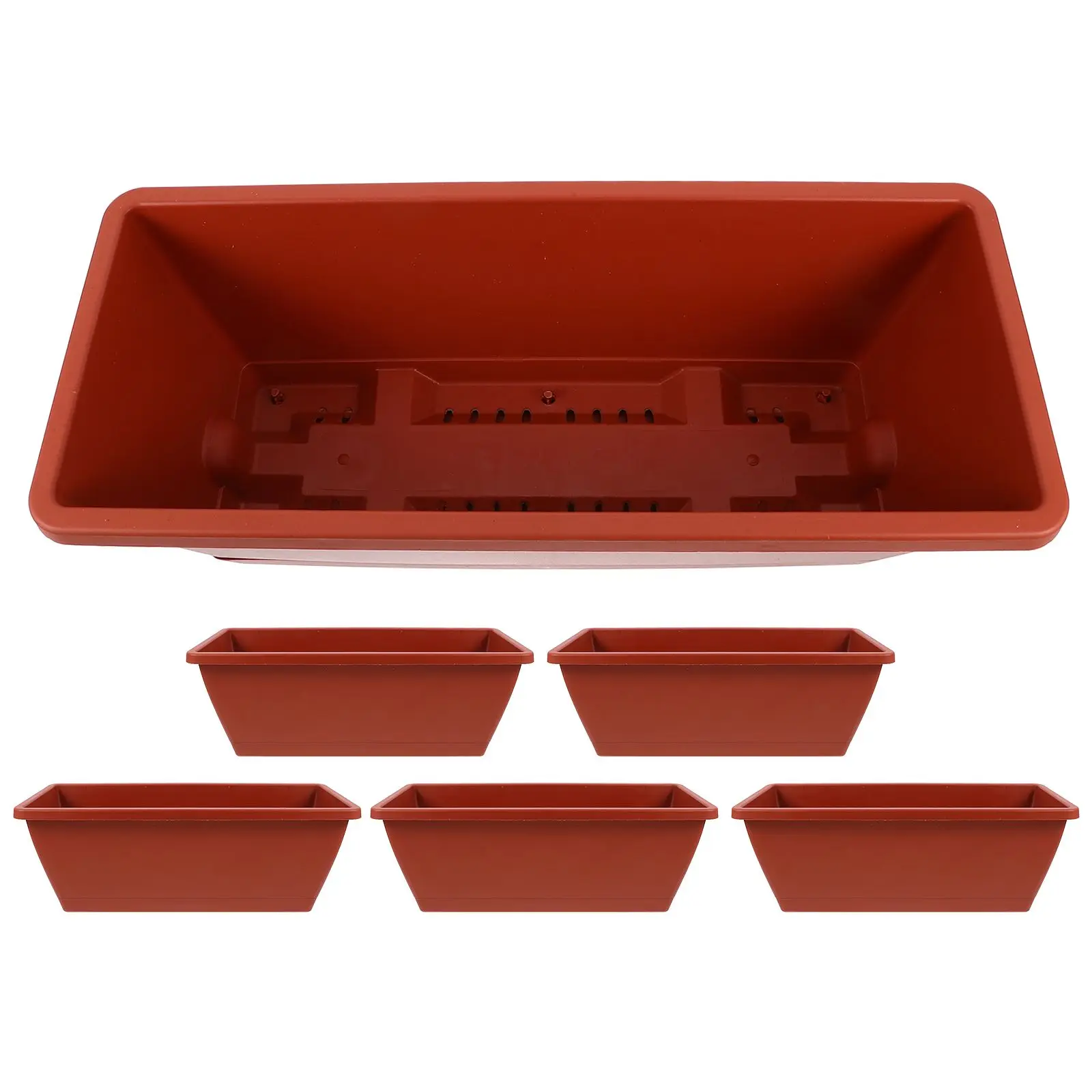 6 Pcs Decorations Planter Office Indoor Pots Vegetables Growing Container Plastic Bonsai Flowerpot