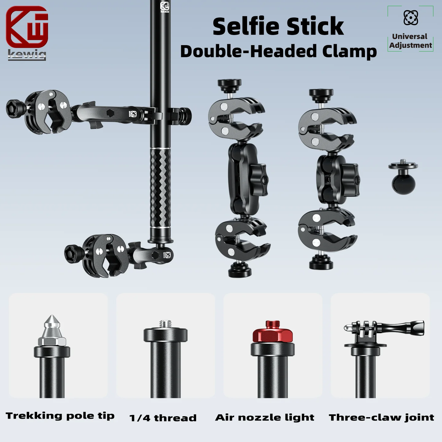 kewig-360-°-kit-de-montage-de-camera-d'action-panoramique-pour-gopro-insta360-dji-accessoires-pour-camera-de-moto-de-velo-et-de-selfie-stick