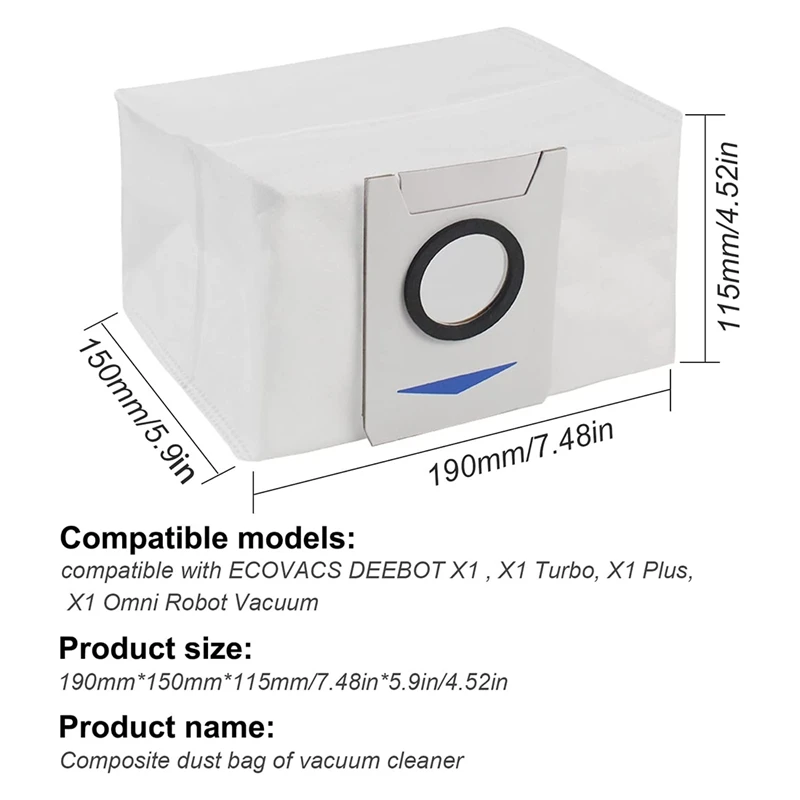A01v-para ecovacs deebot x1 omni saco de pó acessórios robô aspirador pó x1 turbo lixo sacos sujos peças reposição