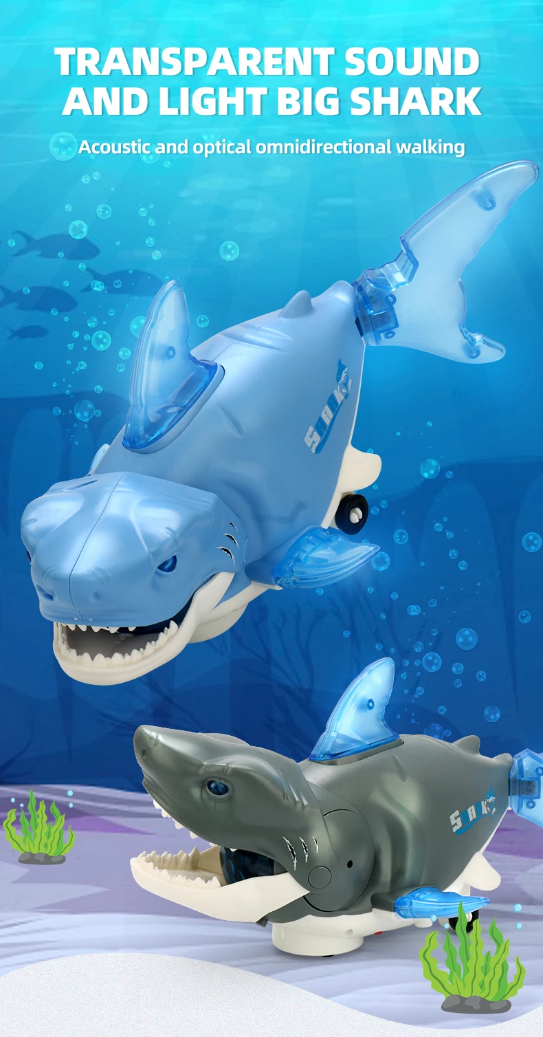 Electric Multi-directional Swaying Shark Color-changing Music Light Artificial Animal Toy Electronic Pets Toys for Boys Gifts