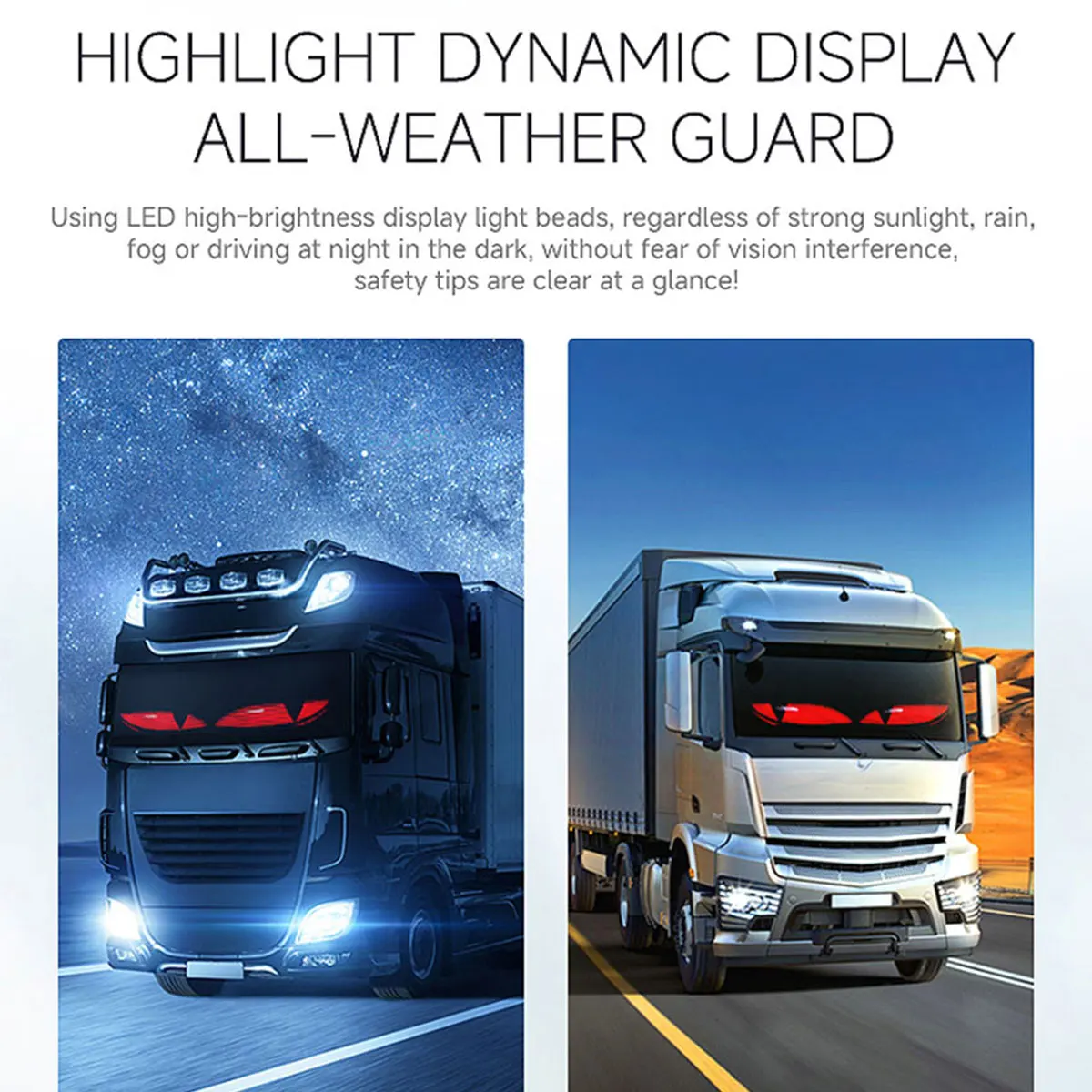 Pantalla suave LED para coche, pantalla publicitaria flexible montada en coche, aplicación USB, escaparate Bluetooth, pantalla dinámica Devil's Eye