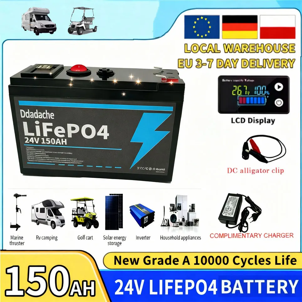LiFePO4 24V 150Ah Batterie mit integriertem BMS-Schutz, 4000+ Zyklen, geeignet für Solarenergiesysteme 💥   Wohnmobile/Reisemobile, Marineboote