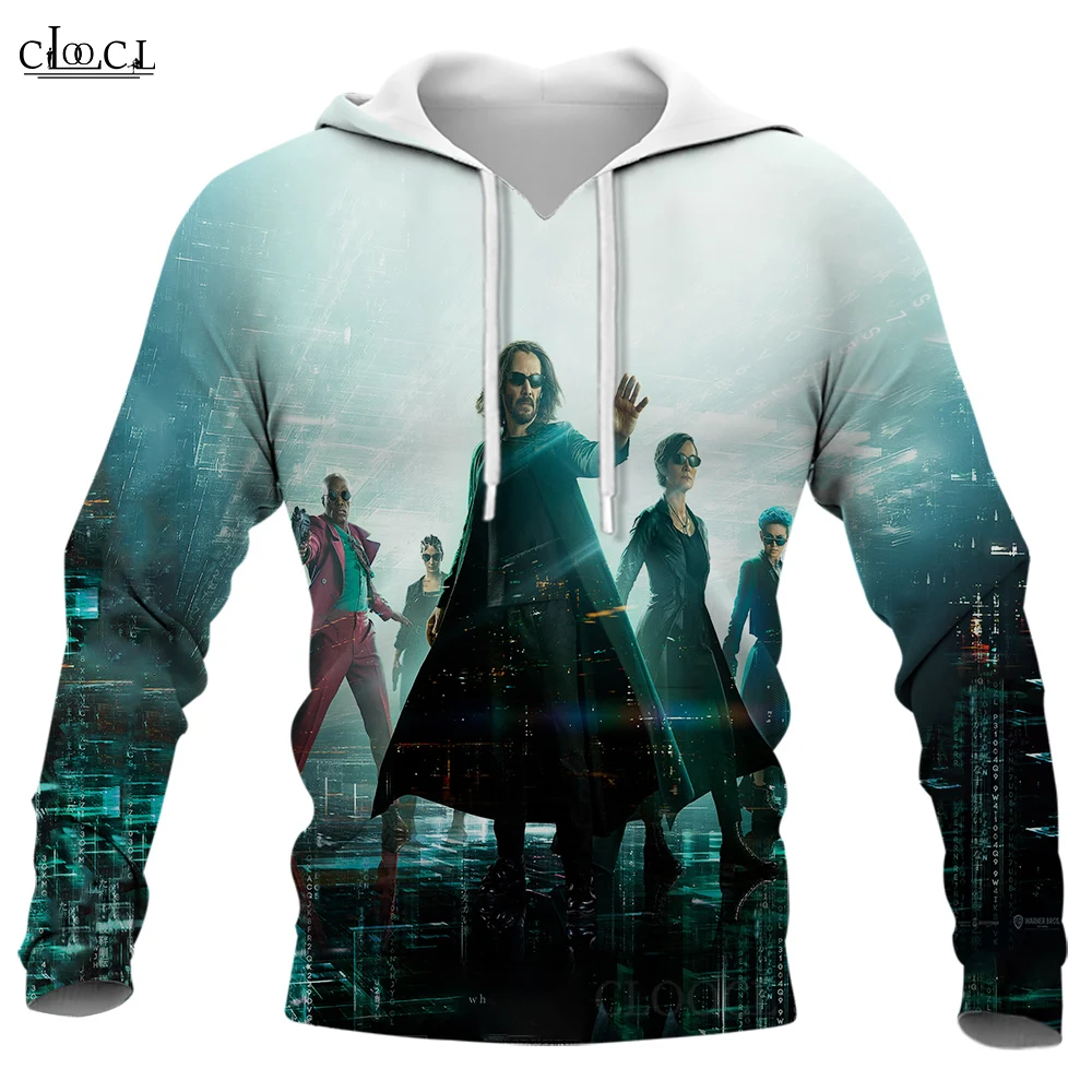 

CLOOCL Men Hoodie 3D Graphics Matrix Printed Hooded Pullover Men Women Fashion Streetwear Long Sleeves Casual Tops Drop Shipping