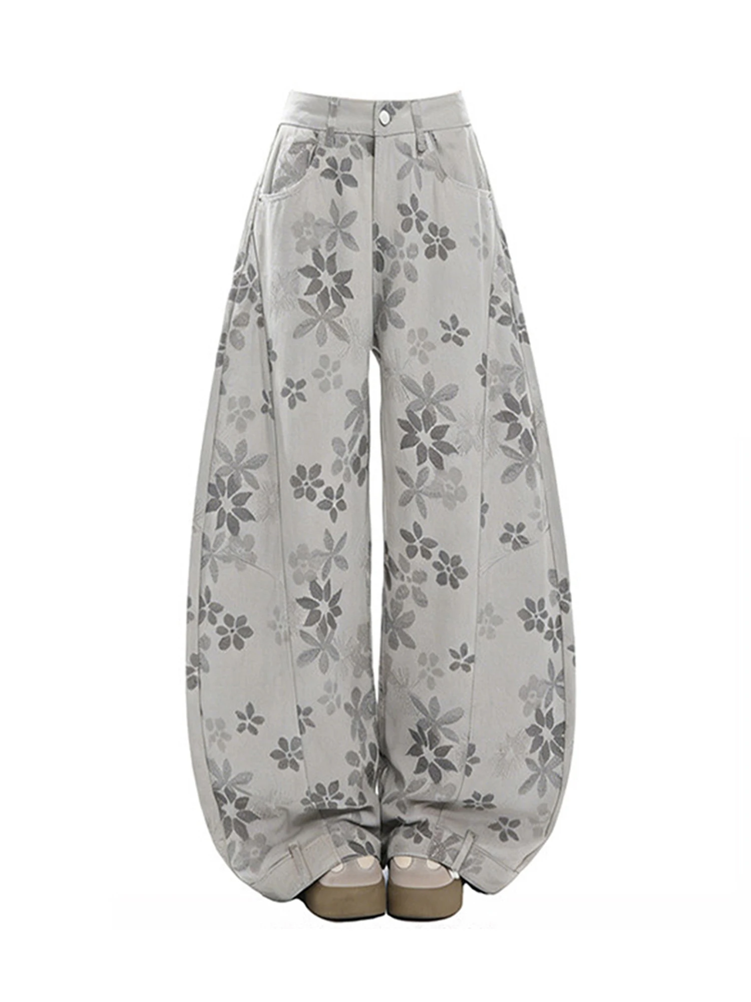 

Женские серые джинсы Y2K с граффити-принтом, оверсайз, в стиле гранж, винтажные джинсовые брюки в стиле Харадзюку, альтернативная одежда 2026