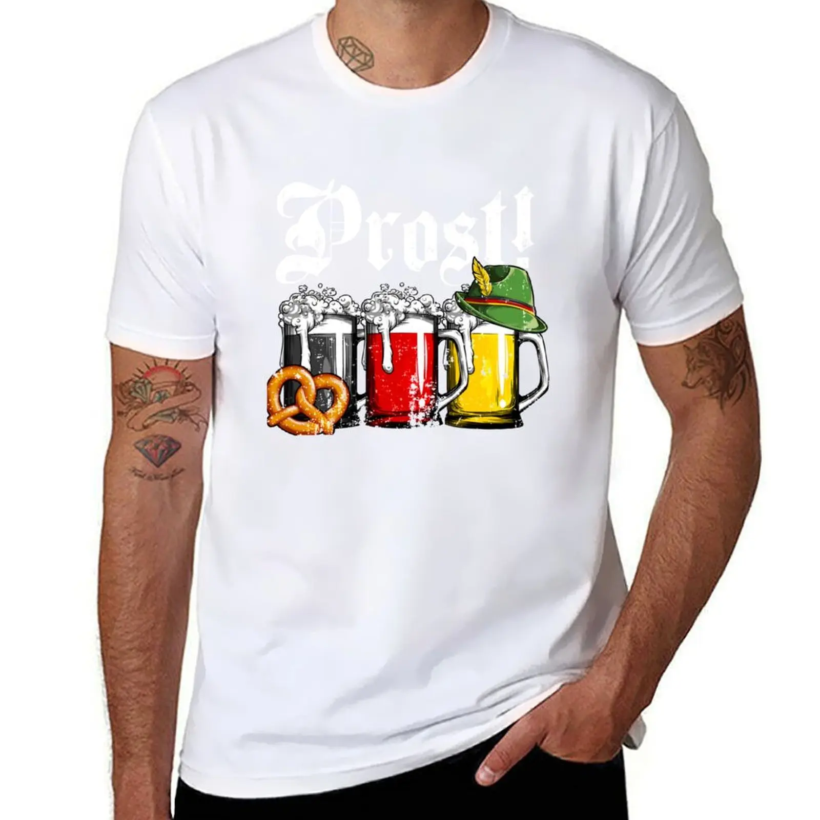 

Prost Beer German Flag Oktoberfest Clothing Men T-Shirt t shirts for man graphic vintage t shirts cotton 100% T-Shirt