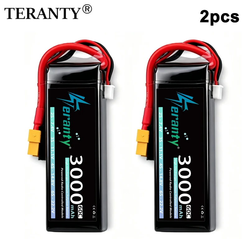 TERANTY 2S 3000mAh 3300mAh 3600mAh RC Lipo Battery 7.4V 50C T/XT60 Plug Softcase RC Car Truck Buggy FPV Drone Airplane RC Part