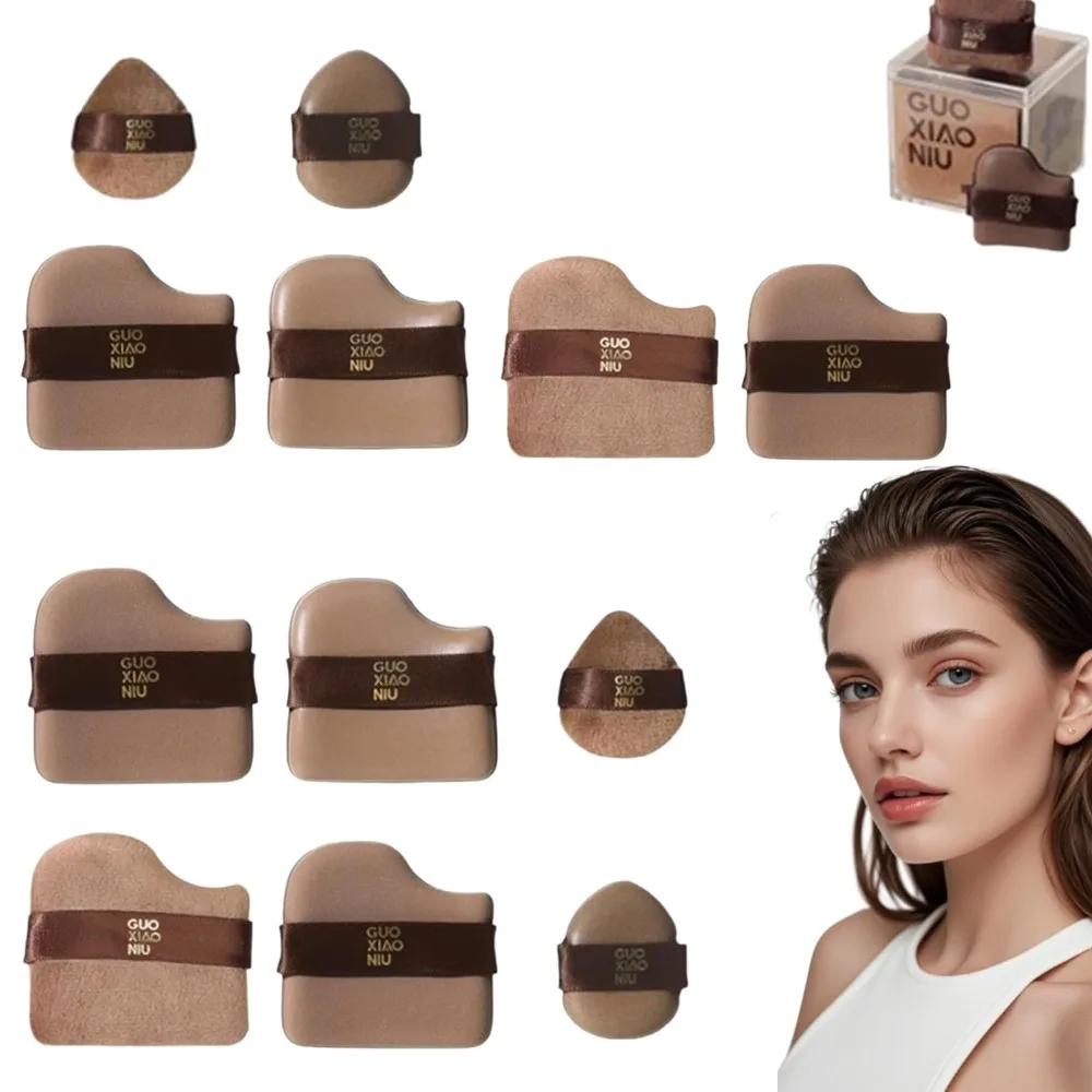 Mini licuadora de maquillaje para mujer, 6 uds., Color Chocolate, mezcla rápida de polvo, herramienta cosmética suave de doble cara para belleza