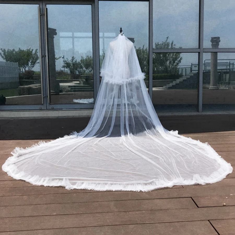 Nouvelle Arrivée Ivoire Cathédrale voiles de mariage pour les femmes de mariage accessoires Velos de novia voiles de Mariée Mariage welon ślubny