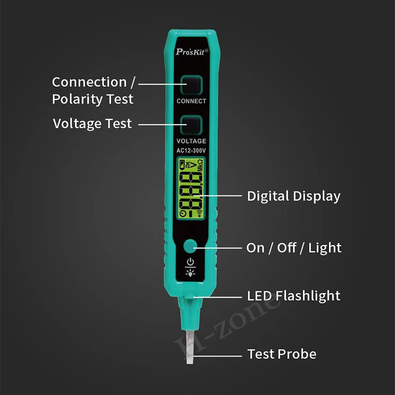 Pro'sKit NT-320-C Multifunctional Test Pen  special use Electrical Induction Test Pen digital display test pen for electricians