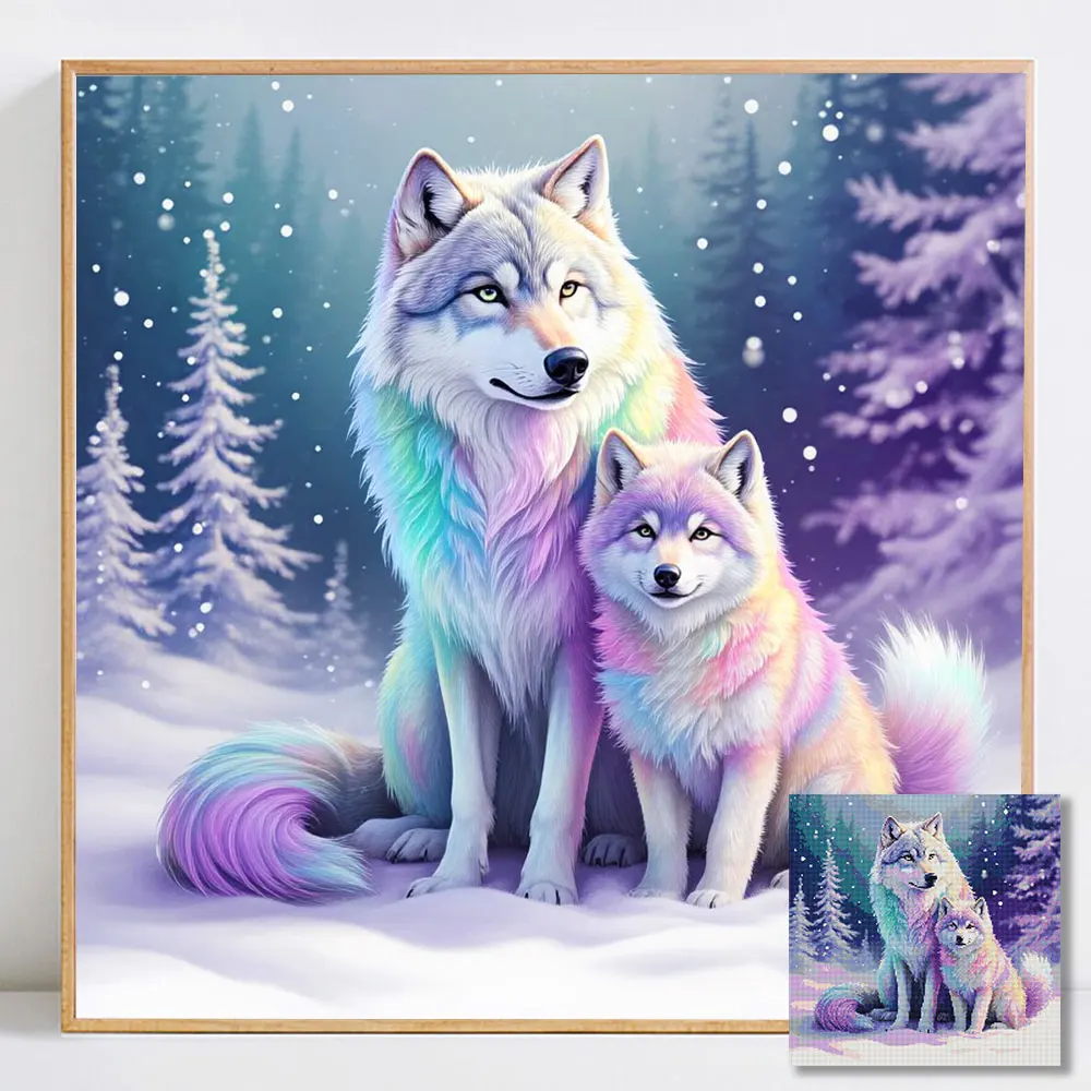 Wolf Diamond Painting Complete Kit Full Square Round Mosaic 